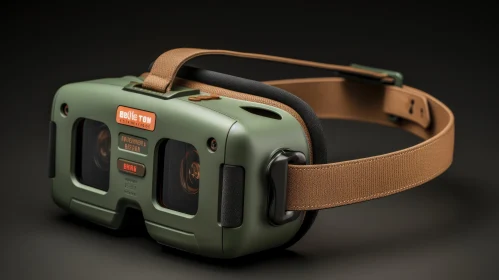 Virtual Reality Headset 3D Rendering in Olive Green and Black