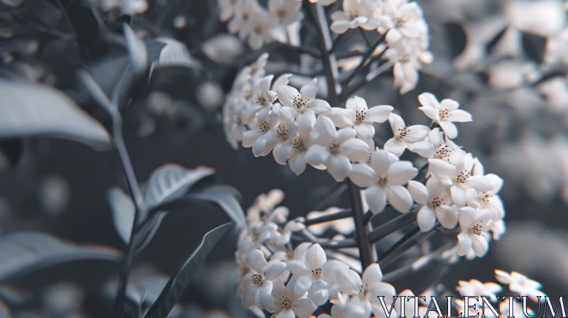 White Jasmine Flower in Full Bloom: Captivating Close-up Photograph
