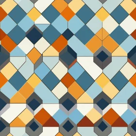 Blue Orange Yellow Geometric Pattern - Seamless Design