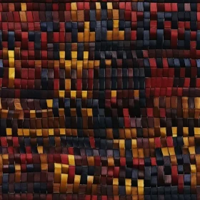 Colorful Woven Leather Fabric Mosaic Close-Up