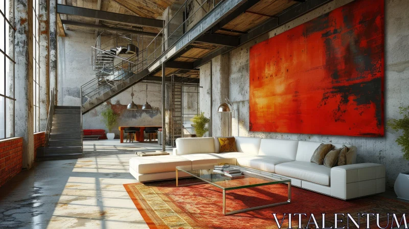 Modern Industrial-Style Loft Apartment | 3D Rendering AI Image
