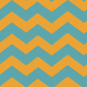 Orange and Blue Chevron Seamless Pattern on White Background