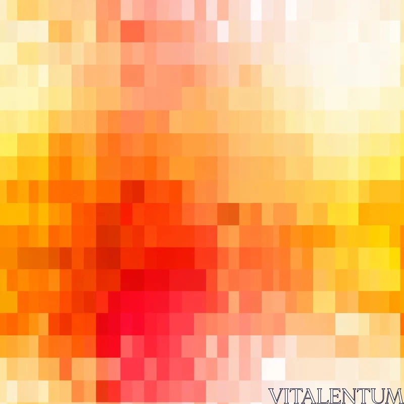 Pixel Mosaic Background in Warm Colors AI Image
