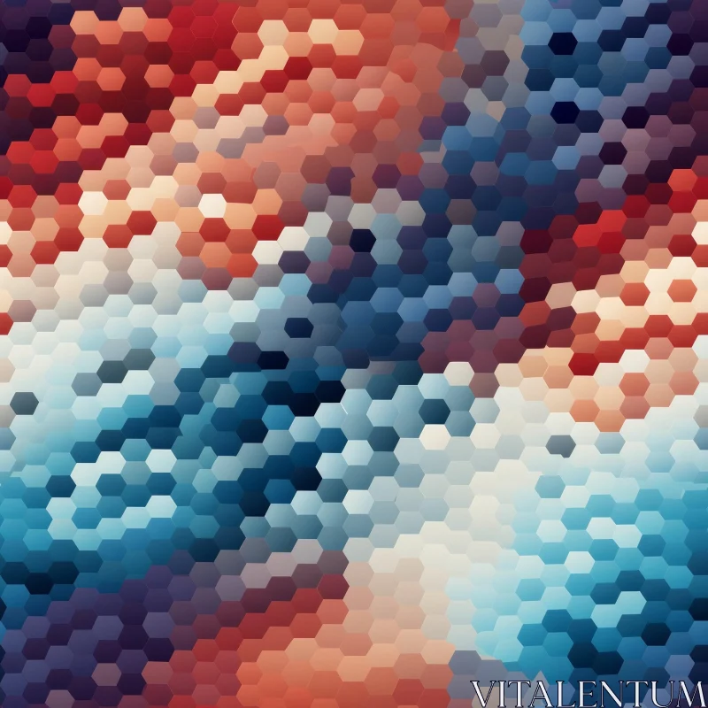 Colorful Hexagon Mosaic Background AI Image