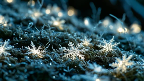 Delicate Snowflake on Blade of Grass: Capturing the Beauty of Winter