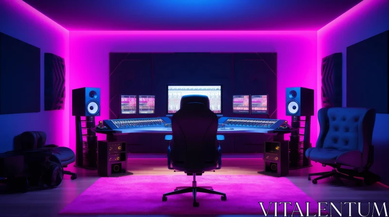 Modern Music Recording Studio - 3D Rendering AI Image