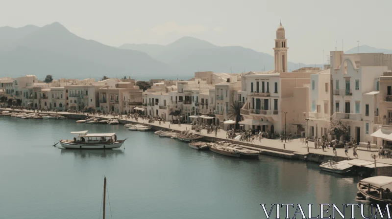 Captivating Shore in Greece: Baroque-Inspired Grandeur and Majestic Ports AI Image
