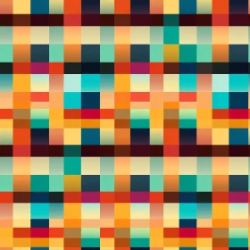 Colorful Pixel Pattern: Retro Gradient Grid Design
