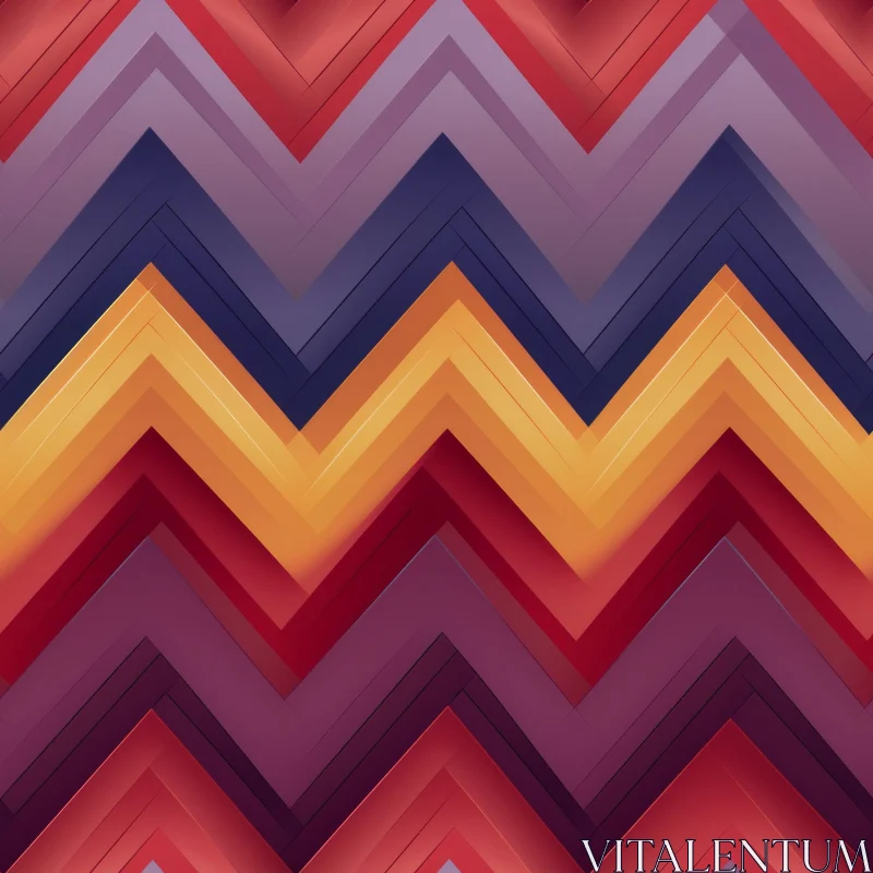 Colorful Zigzag Chevrons Pattern on White Background AI Image