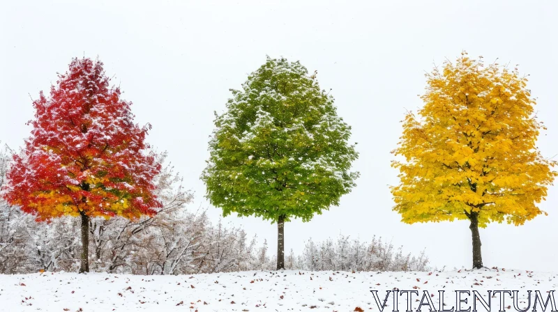 Majestic Trees in the Fall Season - A Captivating Image AI Image