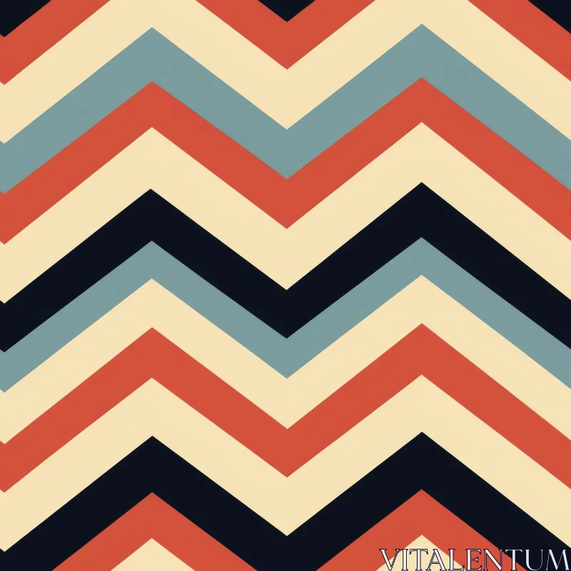 AI ART Retro 70s Chevrons Pattern - Memphis Design Inspired