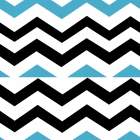 Black and White Chevron Pattern with Blue Accents
