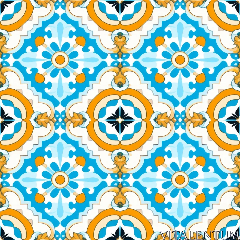 Colorful Tile Pattern - Detailed Design for Backgrounds AI Image
