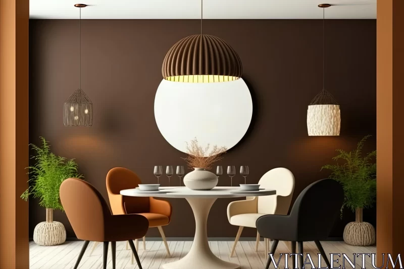 Contemporary Style Dining Room with Vibrant Whimsy AI Image