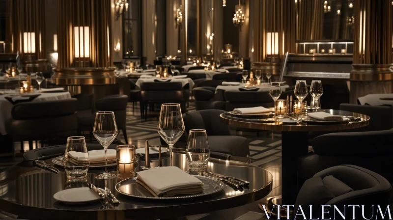 Luxurious Restaurant with an Intimate Atmosphere AI Image