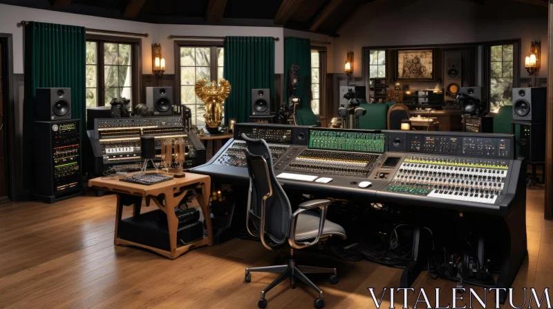 Modern Recording Studio Interior Design AI Image