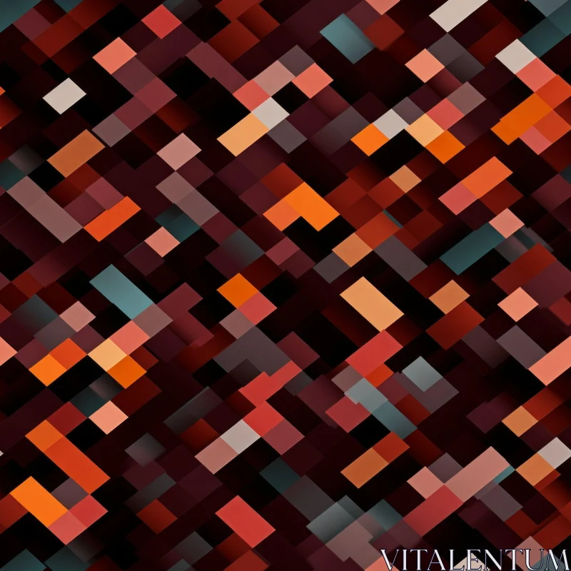 AI ART Warm Rectangles Pattern for Backgrounds and Prints