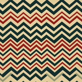 Zigzag Retro Pattern with Red, Green, and Beige Stripes