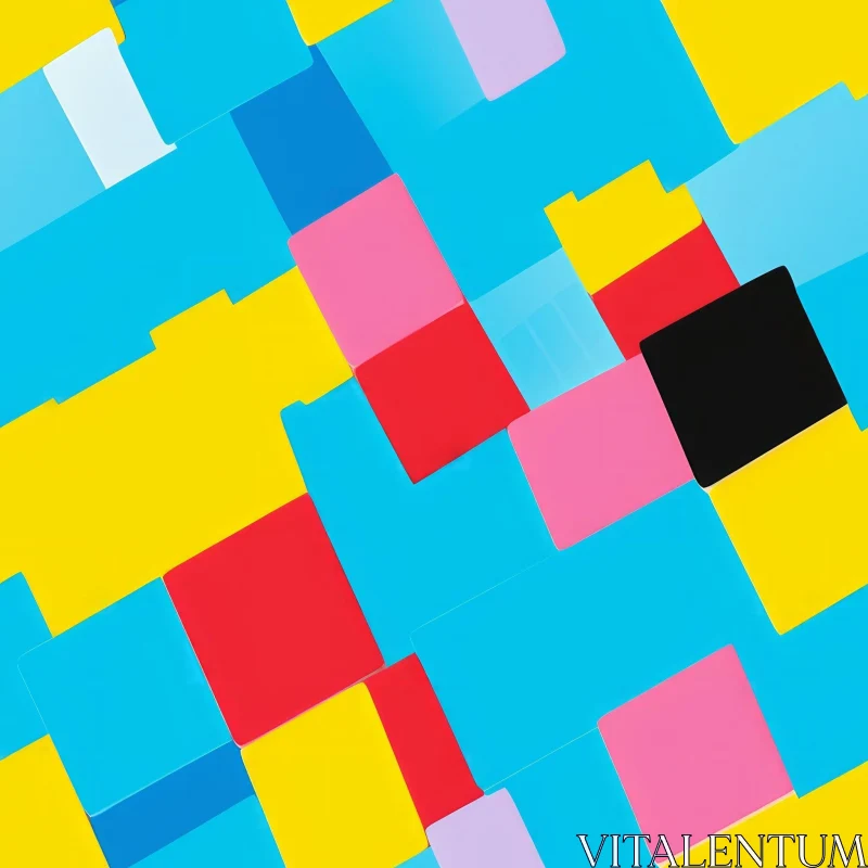AI ART Colorful Abstract Squares Background