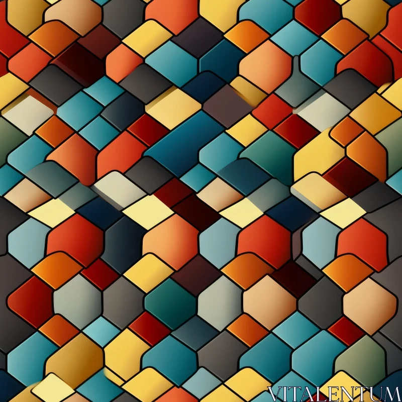 Colorful Hexagon Grid Pattern for Design Projects AI Image