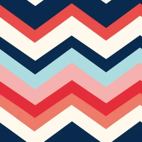 Geometric Chevron Pattern in Blue and Pink