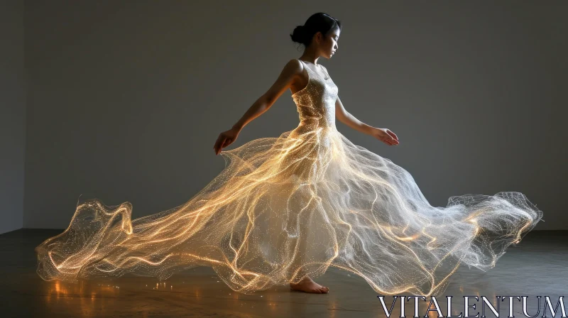 Glowing Fiber Optics Dress: A Captivating Fashion Statement AI Image