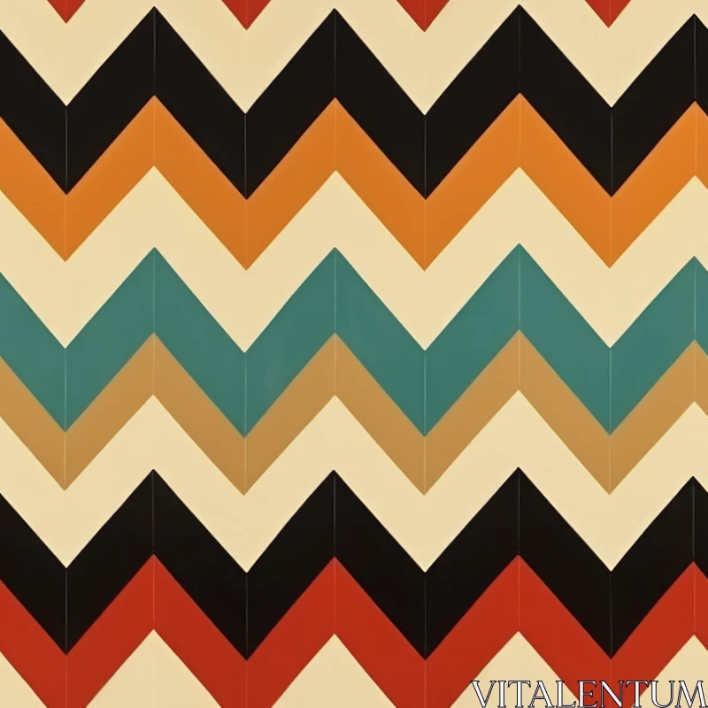 Retro 70s Zigzag Pattern in Warm Colors AI Image