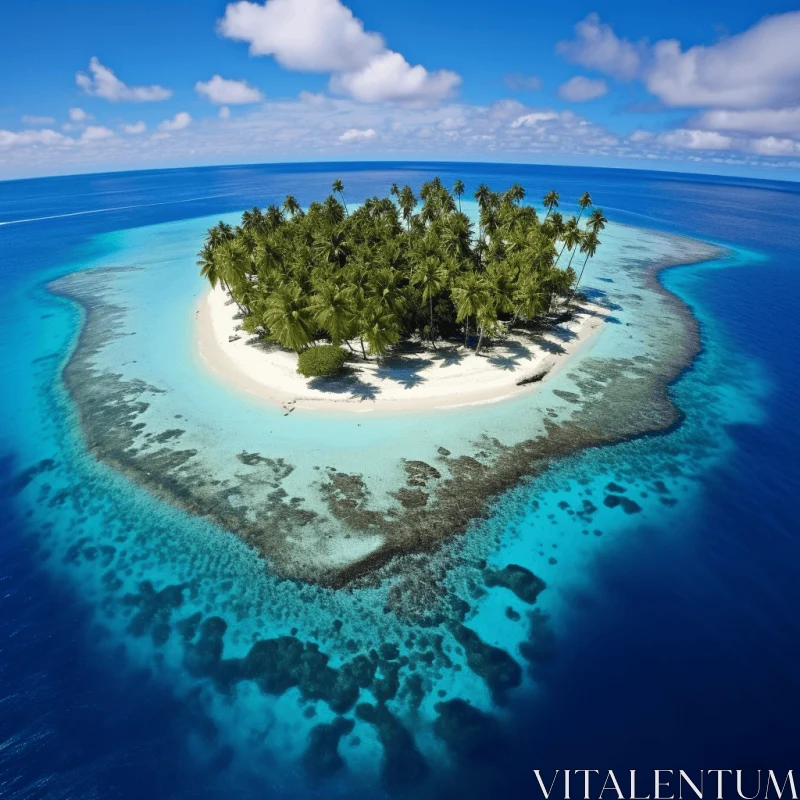 Tropical Island Composition in Beige and Azure | Eye-Catching Reefwave AI Image