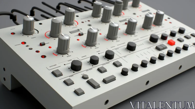 AI ART White and Gray Synthesizer Close-Up | Music Technology