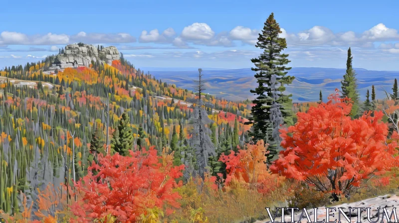 Breathtaking Mountain Landscape with Vibrant Fall Foliage AI Image