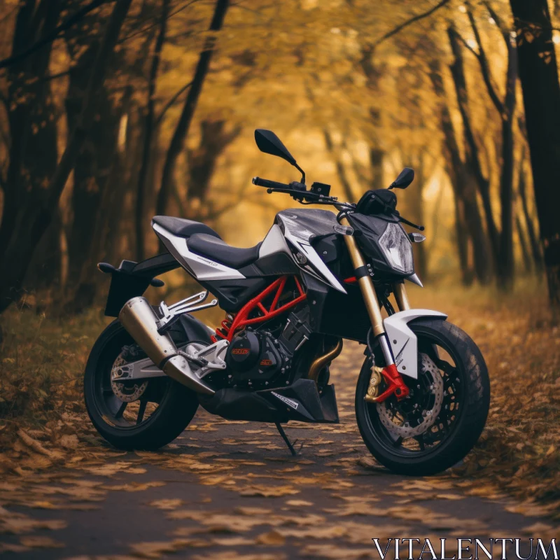 Captivating Motorcycle in a Serene Forest | Artistic Photography AI Image