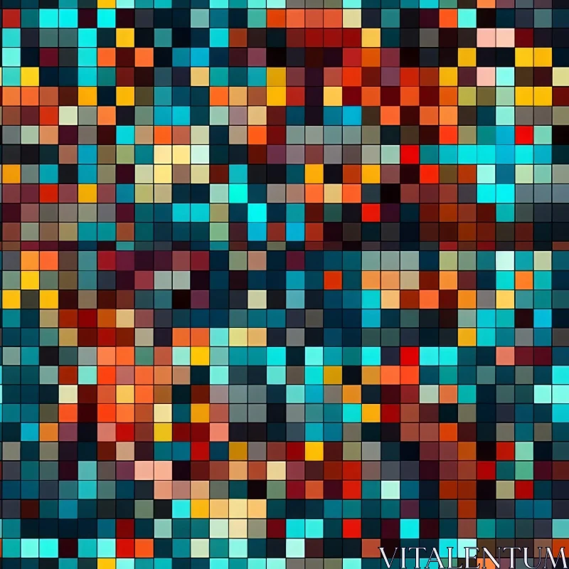 AI ART Colorful Chaos: Abstract 1024x1024 Pixel Square Grid