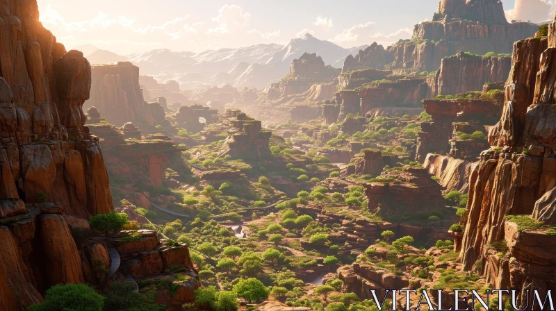 Discover the Captivating Beauty of a Majestic Canyon AI Image