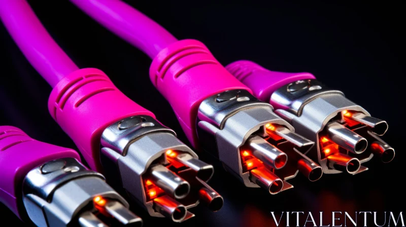 Pink Cables and Metal Connectors | Orange Illumination AI Image