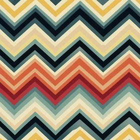 Retro Geometric Zig-Zag Stripes Pattern