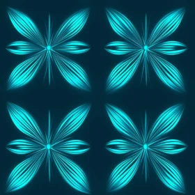 Teal Butterfly Seamless Pattern on Dark Blue Background