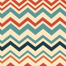 Retro 70s Chevrons Pattern on Cream Background