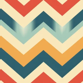 Retro Zigzag Pattern - Red, Blue, White Stripes