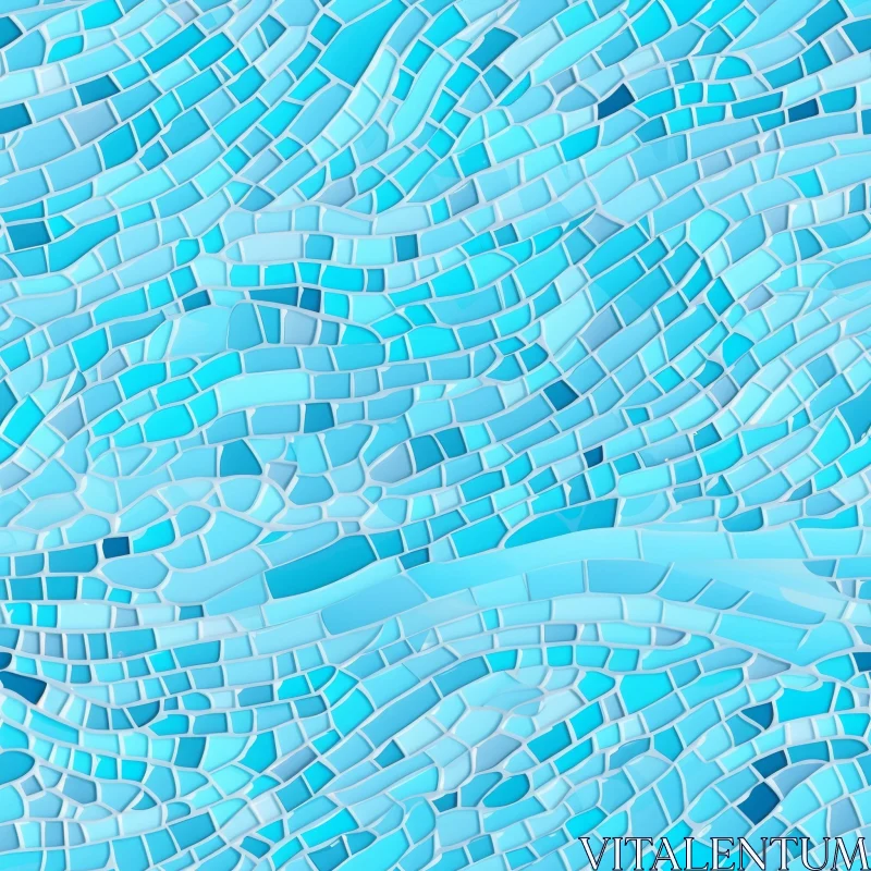 Blue and White Mosaic Striped Pattern | Tranquil Design AI Image