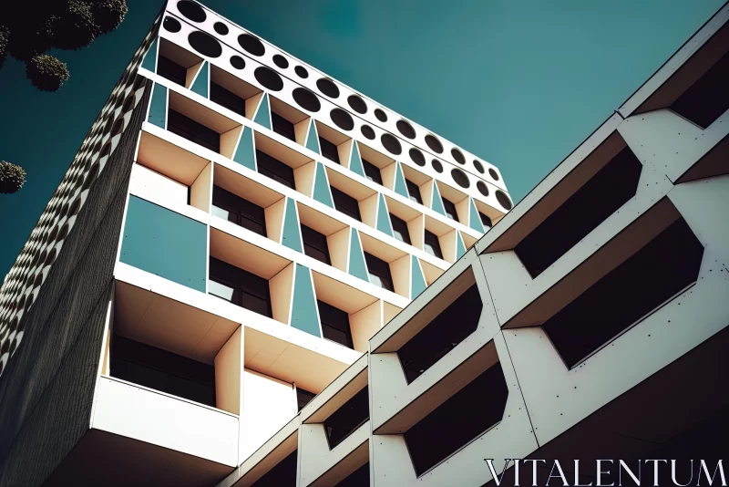 Captivating Architecture: Cross-Processed Multi-Layered Geometric Building AI Image