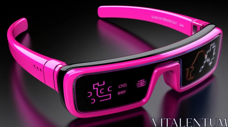 Modern Pink and Black Futuristic Glasses with Transparent Display AI Image