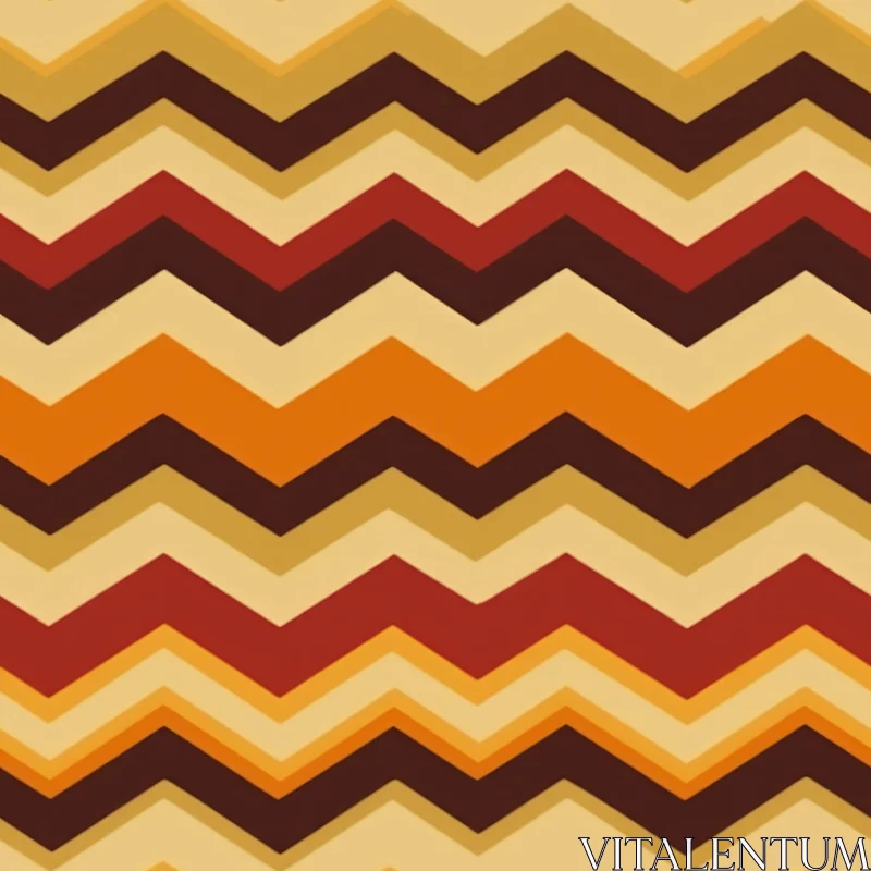Retro 70s Zigzag Stripes Pattern - Seamless Vector Design AI Image
