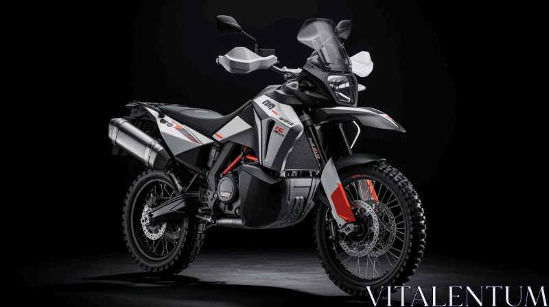 Sleek Black and Grey Adventure Motorcycle | Striking Design AI Image