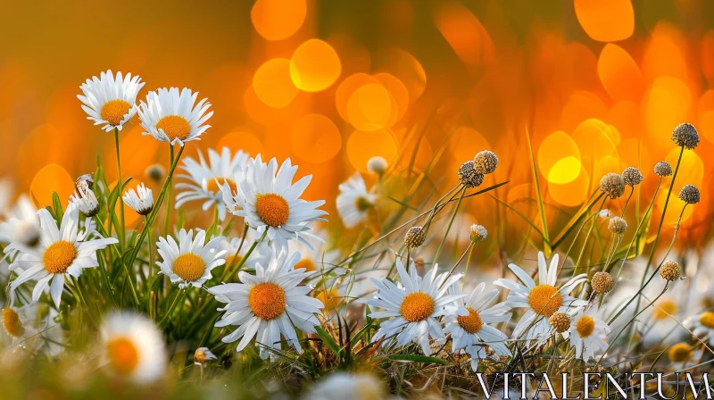 Close-up of Field of Daisies - Dreamy Nature Photography AI Image