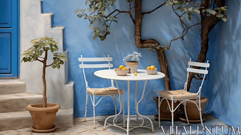 Enchanting Table and Chairs Set in Mediterranean-Inspired Style AI Image