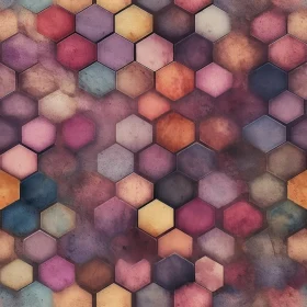 Hexagon Pattern with Grunge Texture