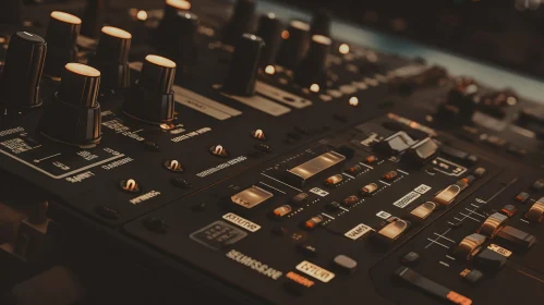 Professional Audio Mixer Close-Up AI Image