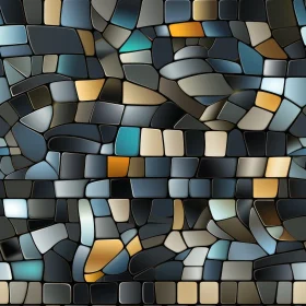Contemporary Blue Gray Brown Mosaic Pattern