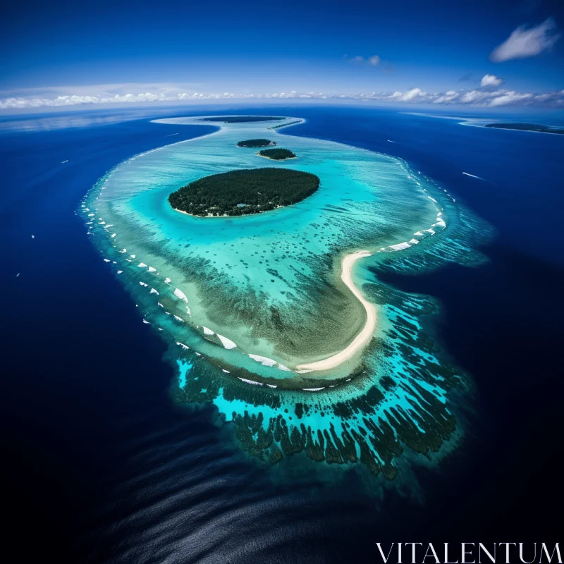 Aerial View of Tropical Island in Ocean | Exquisite Craftsmanship AI Image