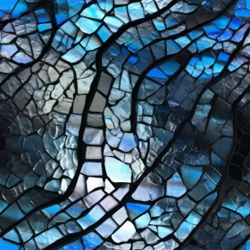 Blue and Gray Glass Tile Mosaic on Black Background